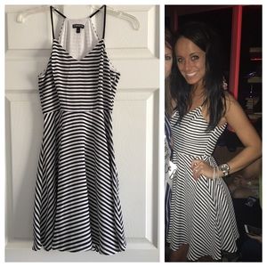 Black and white stripe dress